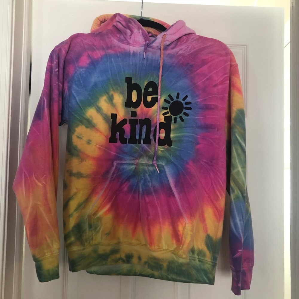 ☀️Soft & cozy! Be Kind, tie dye hoodie💙